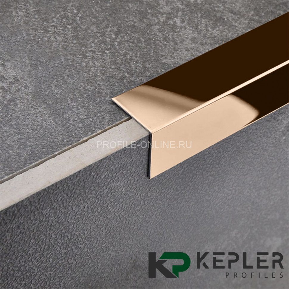 Равнополочный уголок 15х15 мм из нержавеющей стали SS 304 FSAP002-15-RP S.S.304 розовое золото полированное 3 м