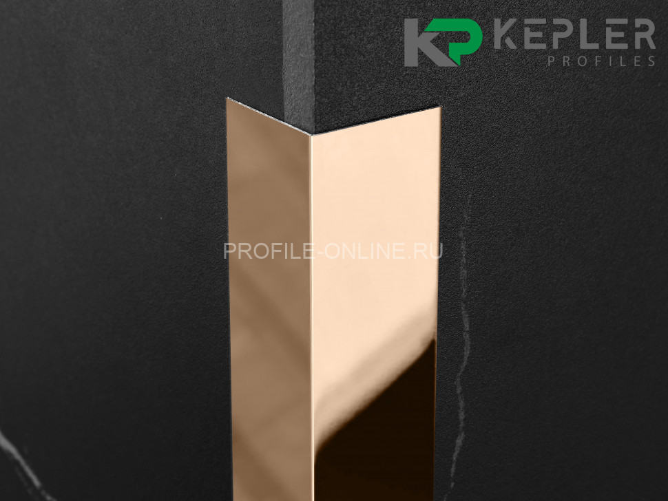 Равнополочный уголок 15х15 мм из нержавеющей стали SS 304 FSAP002-15-RP S.S.304 розовое золото полированное 3 м