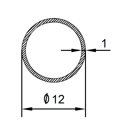 Алюминиевая труба 12х1 мм 3 м