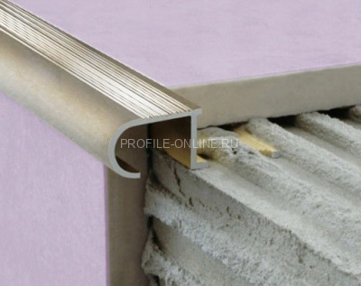 Алюминиевый Z-образный профиль овальный с рифлением 10 мм ZET OWAL PV49-01 полированный 2,7 м