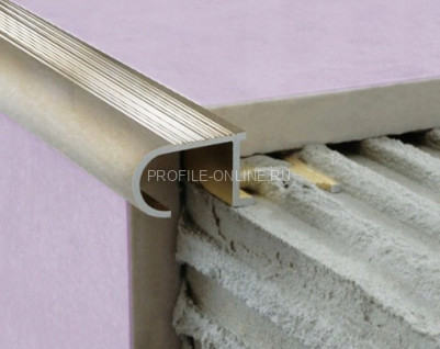 Алюминиевый Z-образный профиль овальный с рифлением 10 мм ZET OWAL PV49-01 полированный 2,7 м