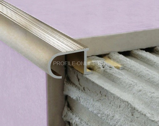 Алюминиевый Z-образный профиль овальный с рифлением 10 мм ZET OWAL PV49-01 полированный 2,7 м