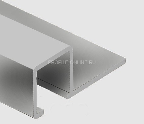 Алюминиевый П-образный профиль закладной 12х12 мм PV32-02 серебро матовое 2,7 м