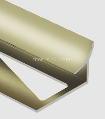 Алюминиевый внутренний угол для плитки закладной 10 мм PV28-09 шампань блестящая 2,7 м