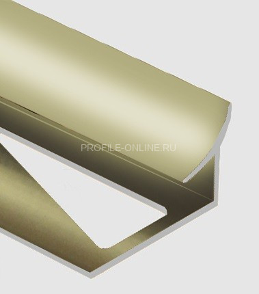 Алюминиевый внутренний угол для плитки закладной 10 мм PV28-09 шампань блестящая 2,7 м