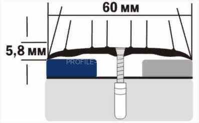 Одноуровневый порог алюминиевый 60 мм А4 КД Венге 2,7 м (упаковка 10 штук)