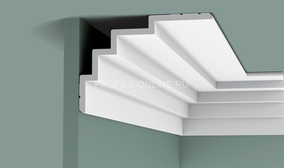 Потолочный плинтус Orac Decor Purotouch C393 белого цвета из полиуретана 150х210 мм 200 см