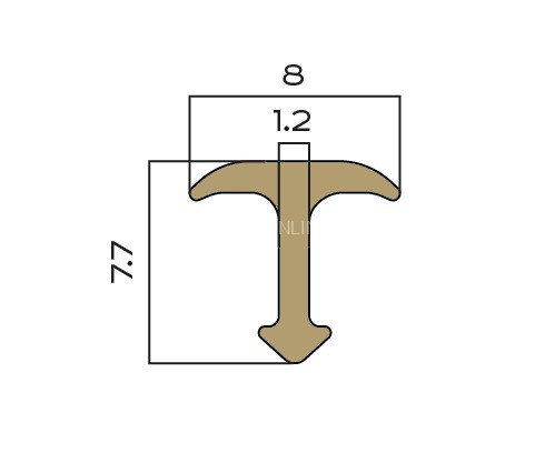 Латунный Т-образный профиль полукруглый 8 мм NEEXY PVL68-04 ANTBL антик бронза светлая 2.7м