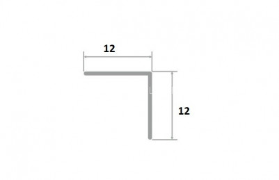 Уголок алюминиевый 12х12 мм ПН-12х12 серебро матовое 2,7 м