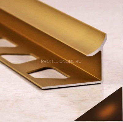 Алюминиевый внутренний уголок для плитки 10 мм ПО-В10 бронза глянец 2,7 м