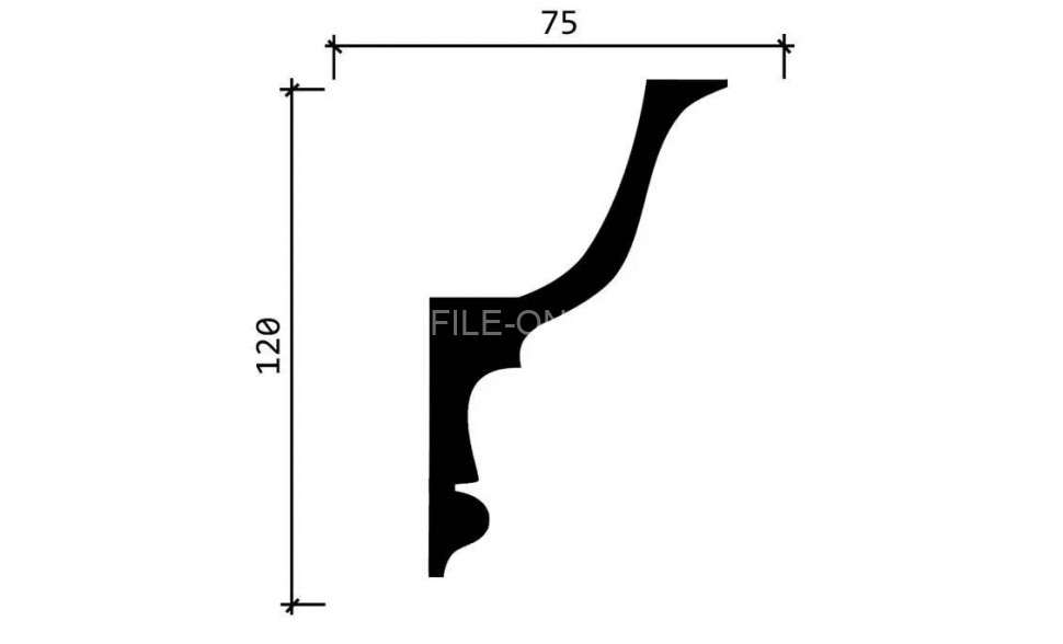 Декоративный плинтус для потолка с подсветкой 120х75 мм Decor-Dizayn DD509 полистирол белый, под покраску 2 м