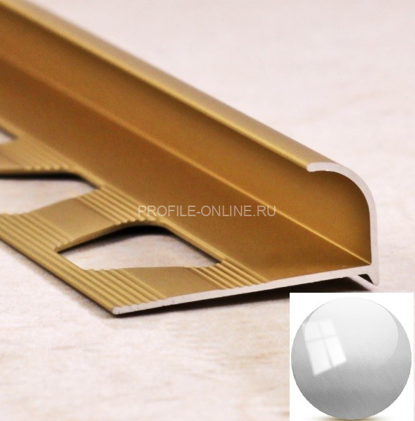 Алюминиевый С-профиль для плитки 12 мм ПО-13 графит глянец 2,7 м