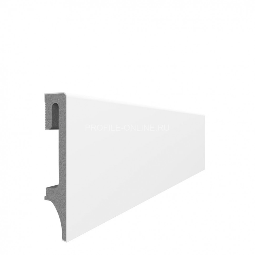 Плинтус для пола ПВХ 80 мм VOX Espumo ESP-201 белый 2.4 м