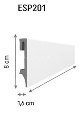 Плинтус для пола ПВХ 80 мм VOX Espumo ESP-201 белый 2.4 м