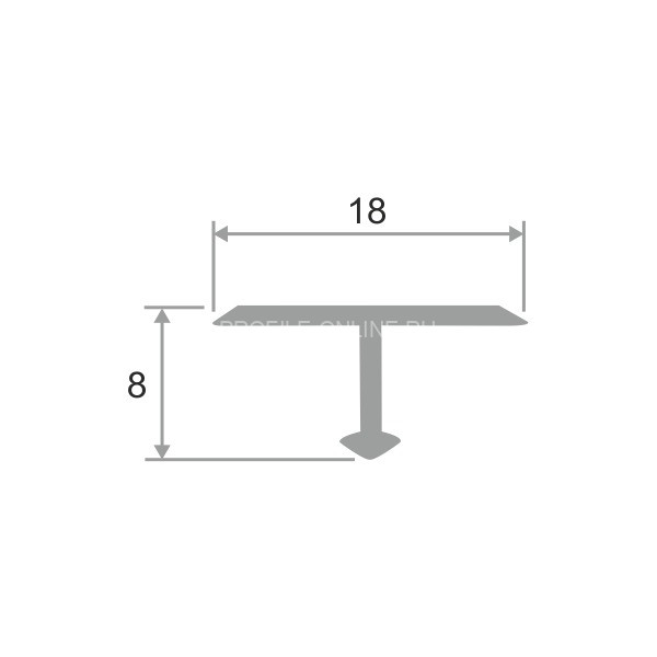 Латунный Т-образный профиль 18 мм ЛПТ-18 черный матовый 2.7 м