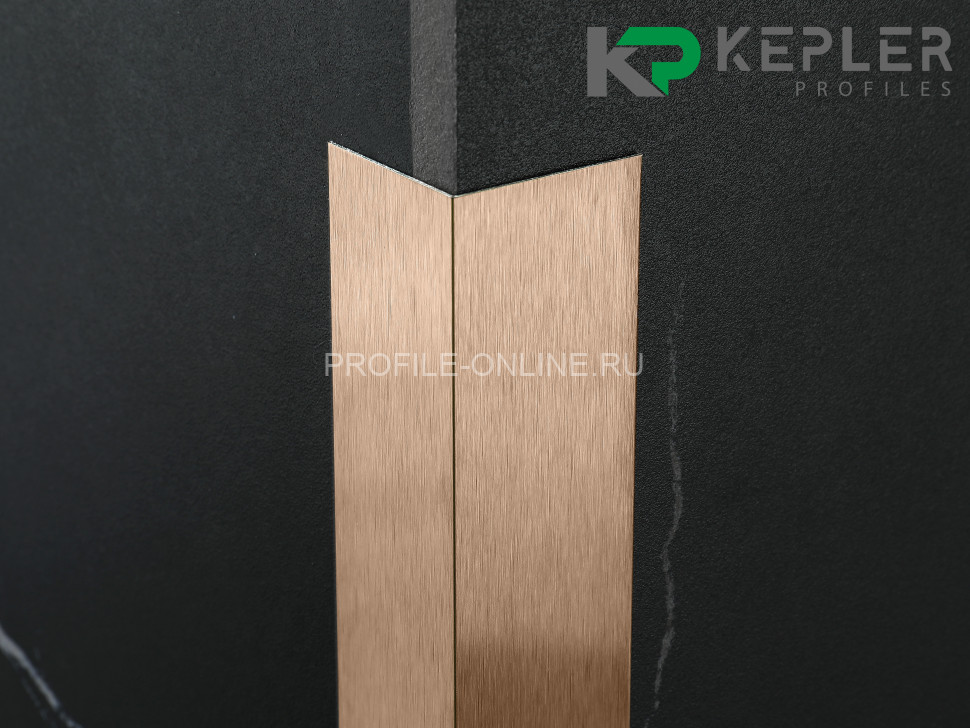 Равнополочный уголок 15х15 мм из нержавеющей стали SS 304 FSAP002-15-RS S.S.304 розовое золото сатинированное 3 м