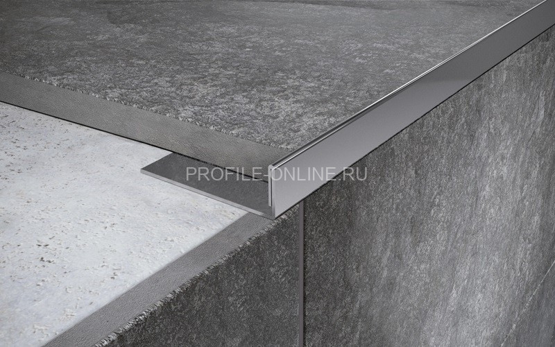 Нержавеющий L-образный профиль стальной 20 мм FG 20 P полированная сталь 270 см