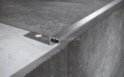 Нержавеющий П-профиль закладной стальной 10х10 мм FPU 10 S сатинированная сталь 270 см