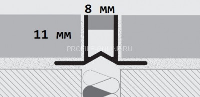 Компенсационный профиль ПВХ 11 мм Progress Profiles C516-GS темно-серый 2,5 м
