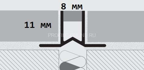 Компенсационный профиль ПВХ 11 мм Progress Profiles C516-GS темно-серый 2,5 м