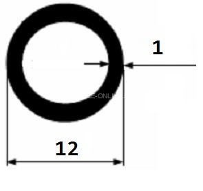 Труба алюминиевая 12х1 мм серебро 3 м