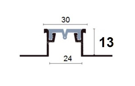 Латунный компенсационный профиль с заменяемой вставкой CBL 130 OF 13х30 без покрытия 2,7м