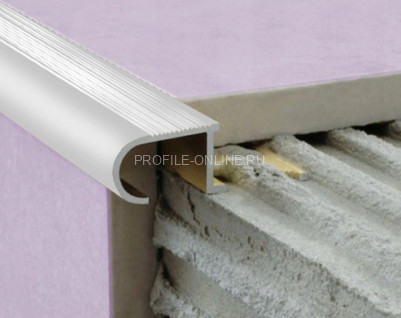 Алюминиевый Z-образный профиль овальный с рифлением 10 мм ZET OWAL PV49-02 серебро матовое 2,7 м