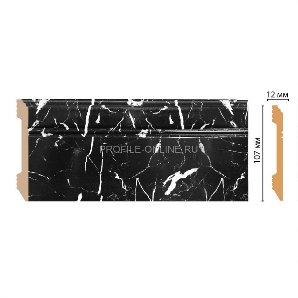 Плинтус напольный DECOMASTER D105-78ДМ (107x12x2400) Мрамор черный