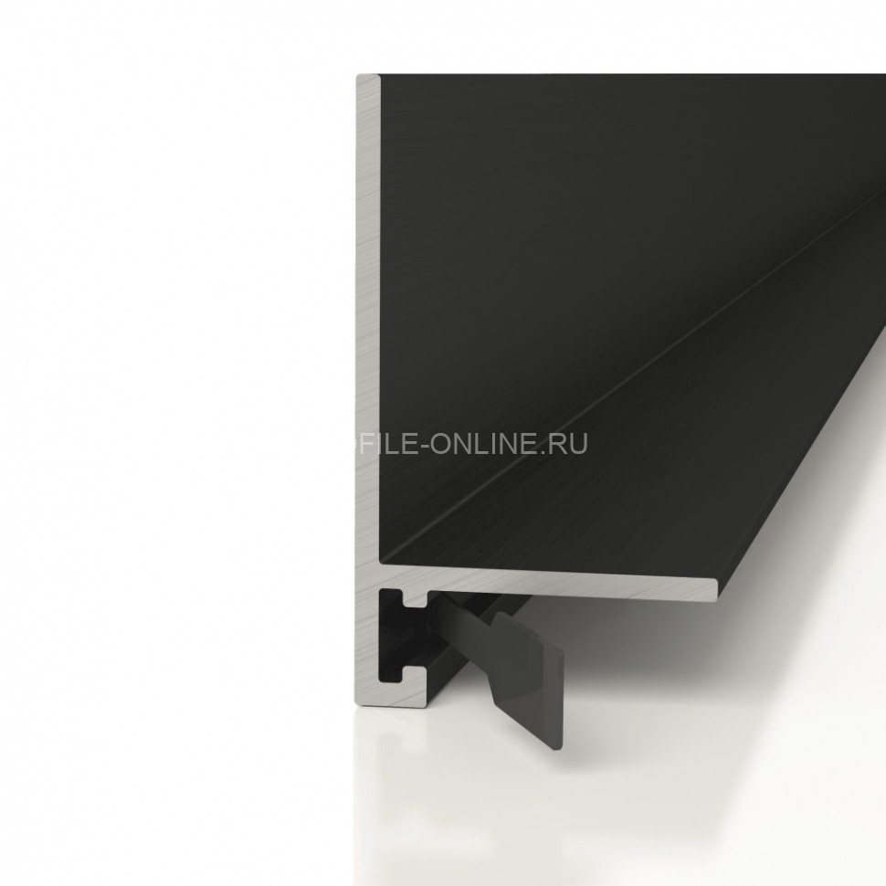 Микроплинтус алюминиевый Decaro ML15A Black черный 2 м