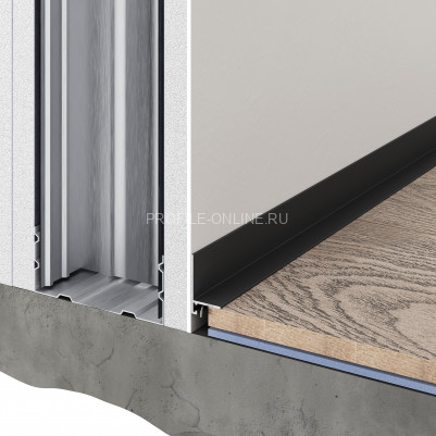 Микроплинтус алюминиевый Decaro ML15A Black черный 2 м