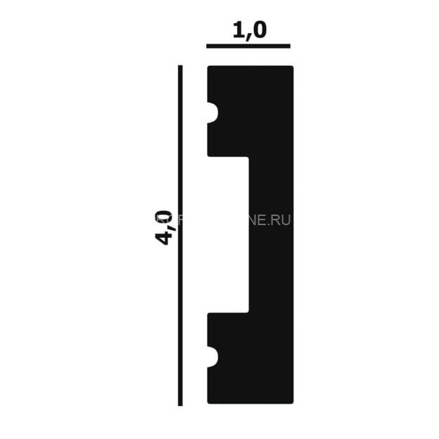 Напольный плинтус Перфект Плюс P89 белый из ударопрочного полимера 10х40 мм 200 см