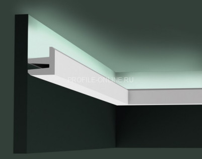 Потолочный плинтус для скрытой подсветки Orac Decor C380 белого цвета из полиуретана 50х50 мм 200 см