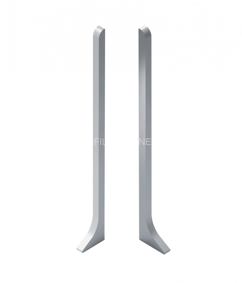 Комплект заглушек для алюминиевого плинтуса 80 мм NEEXY AKBD80-LE-RE-MS серебро матовое