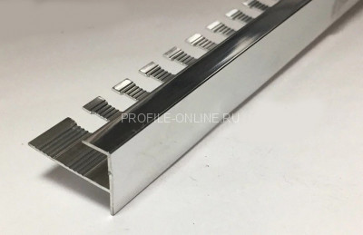 Алюминиевый F-профиль ПФ-8 гибкий 8 мм серебро глянец 2,7 м