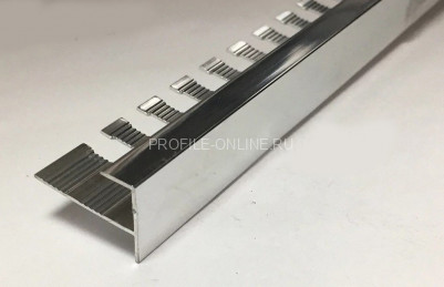 Алюминиевый F-профиль ПФ-8 гибкий 8 мм серебро глянец 2,7 м