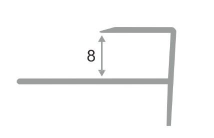 Алюминиевый F-профиль ПФ-8 гибкий 8 мм серебро глянец 2,7 м