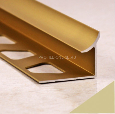 Алюминиевый внутренний уголок для плитки 10 мм ПО-В10 бронза матовая 2,7 м
