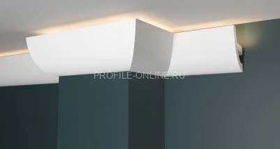 Декоративный плинтус для потолка с подсветкой 80х49 мм Decor-Dizayn DD510 полистирол белый, под покраску 2 м