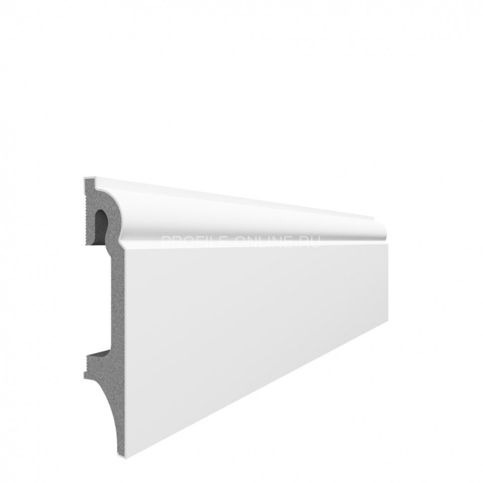 Плинтус для пола ПВХ 80 мм VOX Espumo ESP-301 белый 2.4 м