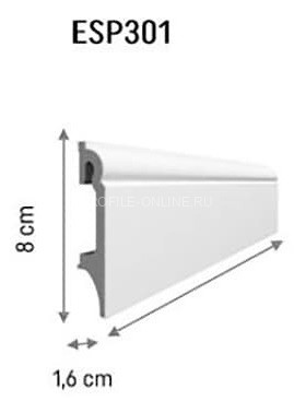 Плинтус для пола ПВХ 80 мм VOX Espumo ESP-301 белый 2.4 м