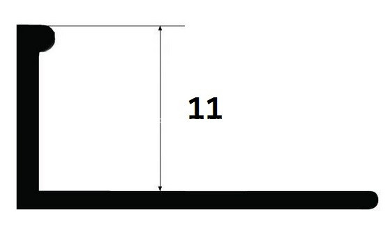 Латунный L-профиль 11 мм ЛГ-11 хром 2,7 м