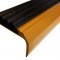 Алюминиевый угловой противоскользящий порог с резиновой вставкой 42х23 мм АУ-42/23-Антик золото-черный 2,7 м