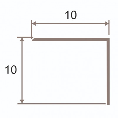 Уголок 10х10 мм из латуни ЛПН-10х10 античная медь 2.7 м