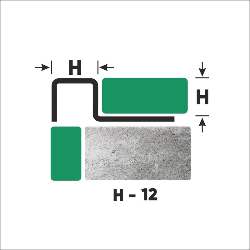 Нержавеющий П-профиль закладной стальной 12х12 мм FPU 12 GP золото полированное 270 см