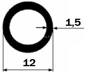 Труба алюминиевая 12х1,5 мм 3 м