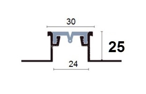 Латунный компенсационный профиль с заменяемой вставкой CBL 250 OF 25х30 без покрытия 2,7м