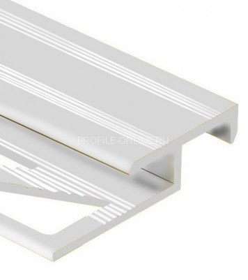 Алюминиевый Т-образный профиль закладной лестничный 20х12 мм PV58-00 натуральный 2,7 м