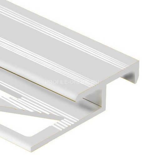 Алюминиевый Т-образный профиль закладной лестничный 20х12 мм PV58-00 натуральный 2,7 м