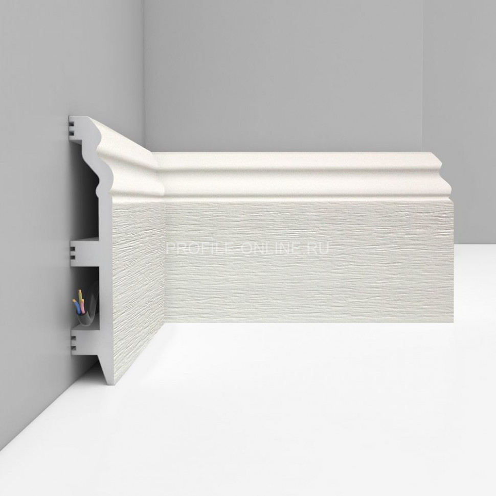 Плинтус напольный полистирол Береза белая DECOMASTER D233-16ДМ (120x23x2400)