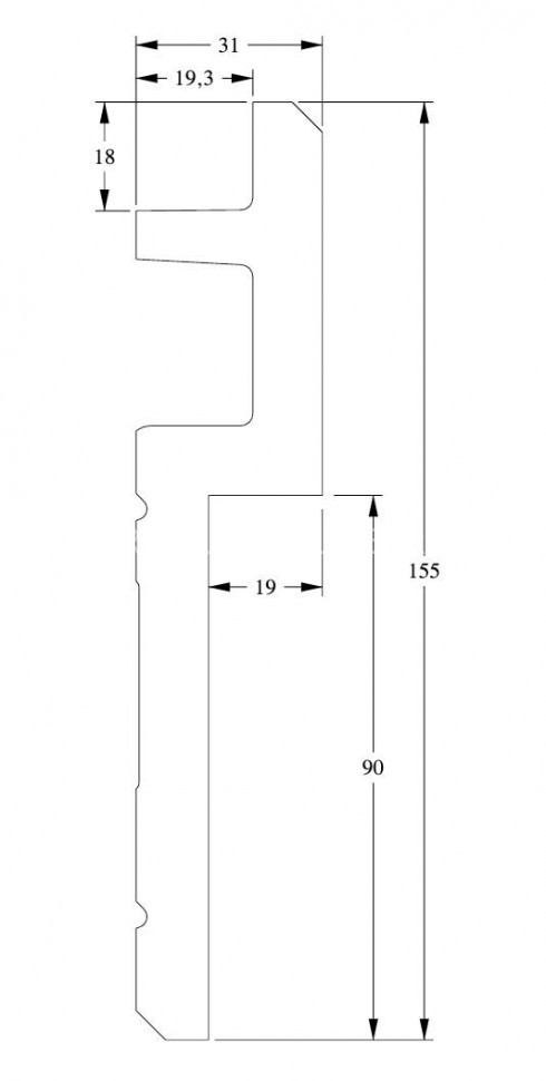 Потолочный плинтус Orac Decor Purotouch C395 белого цвета из полиуретана 31х155 мм 200 см